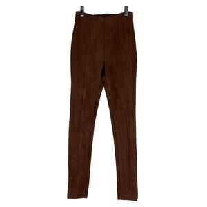 Mia Joy Leggings Womens XS Brown Faux Suede High Rise Skinny Western Equestrian
